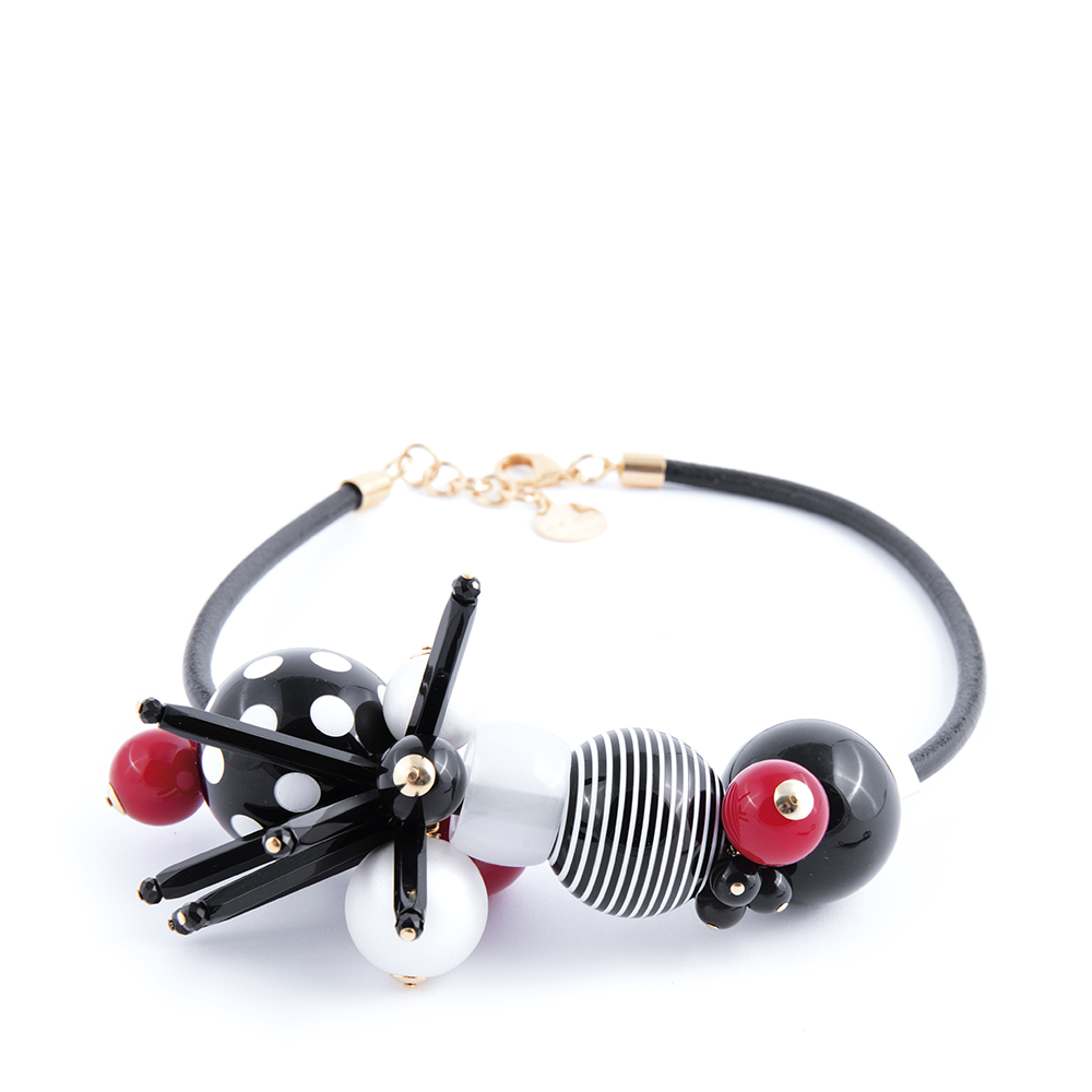 CHOKER NECKLACE WITH TWO-TONE SPHERES