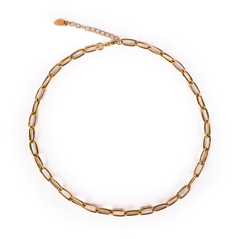 EXTENDED CHAIN CHOKER NECKLACE