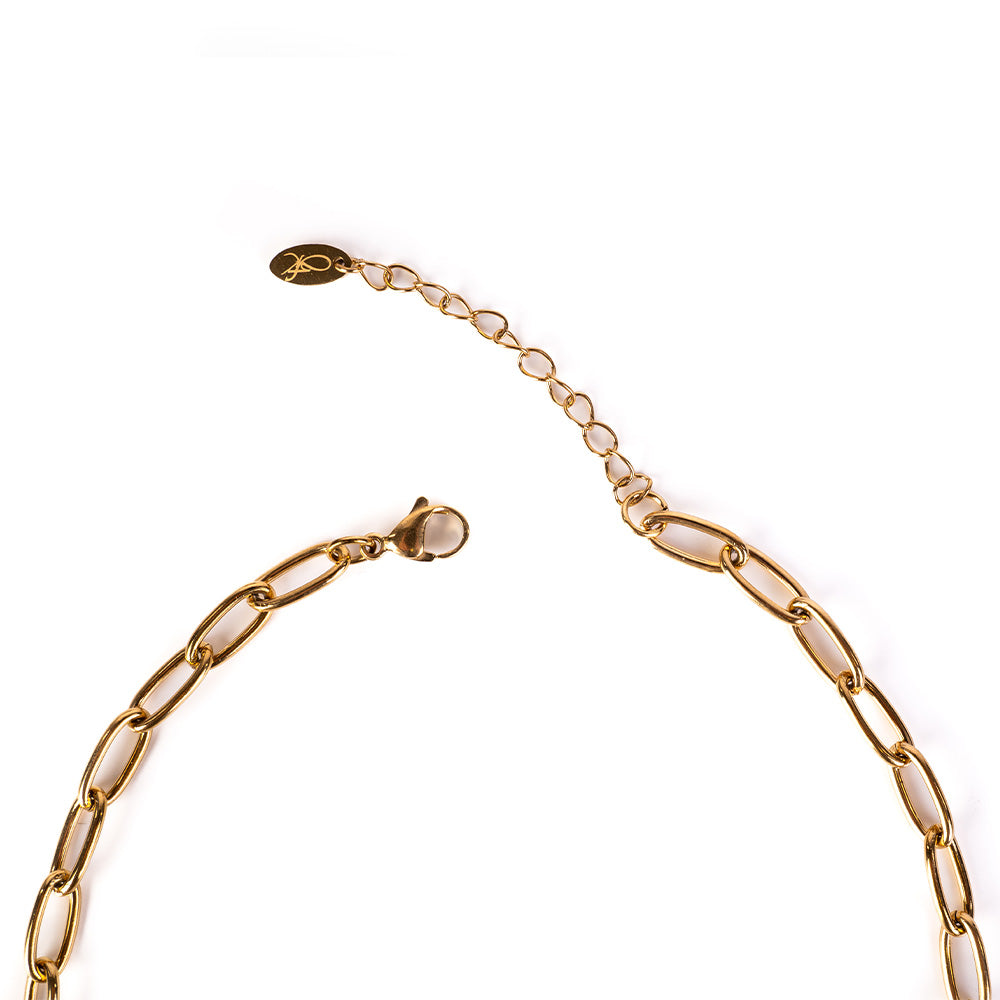 EXTENDED CHAIN CHOKER NECKLACE
