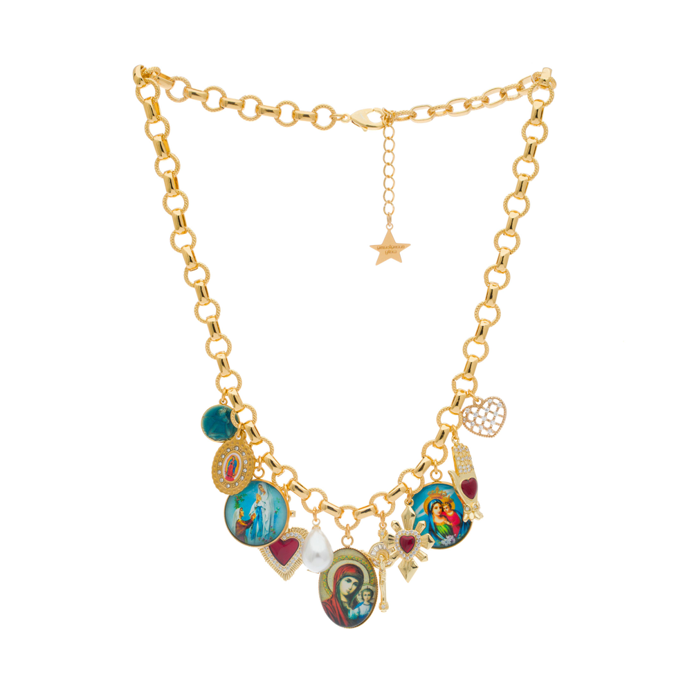 HOLY MARY SACRED HEART CHOKER NECKLACE