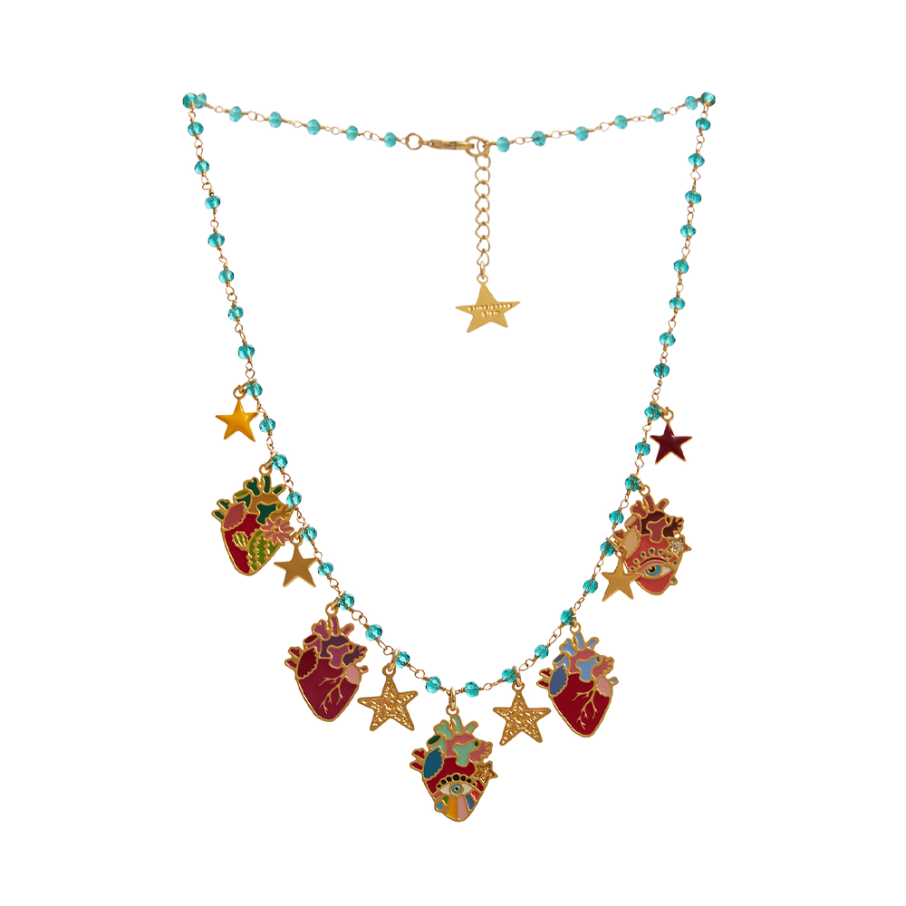 REMEDIOS MULTICHARMS PENDANT CHOKER NECKLACE