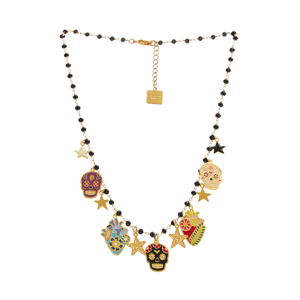 REMEDIOS MULTICHARMS PENDANT CHOKER NECKLACE