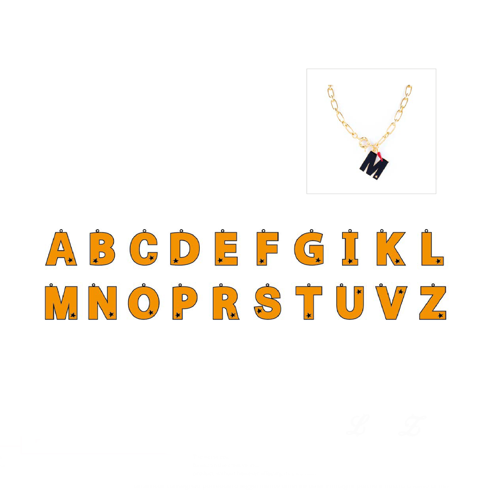COLLANA GIROCOLLO CON LETTERE E CIONDOLI NAMELESS