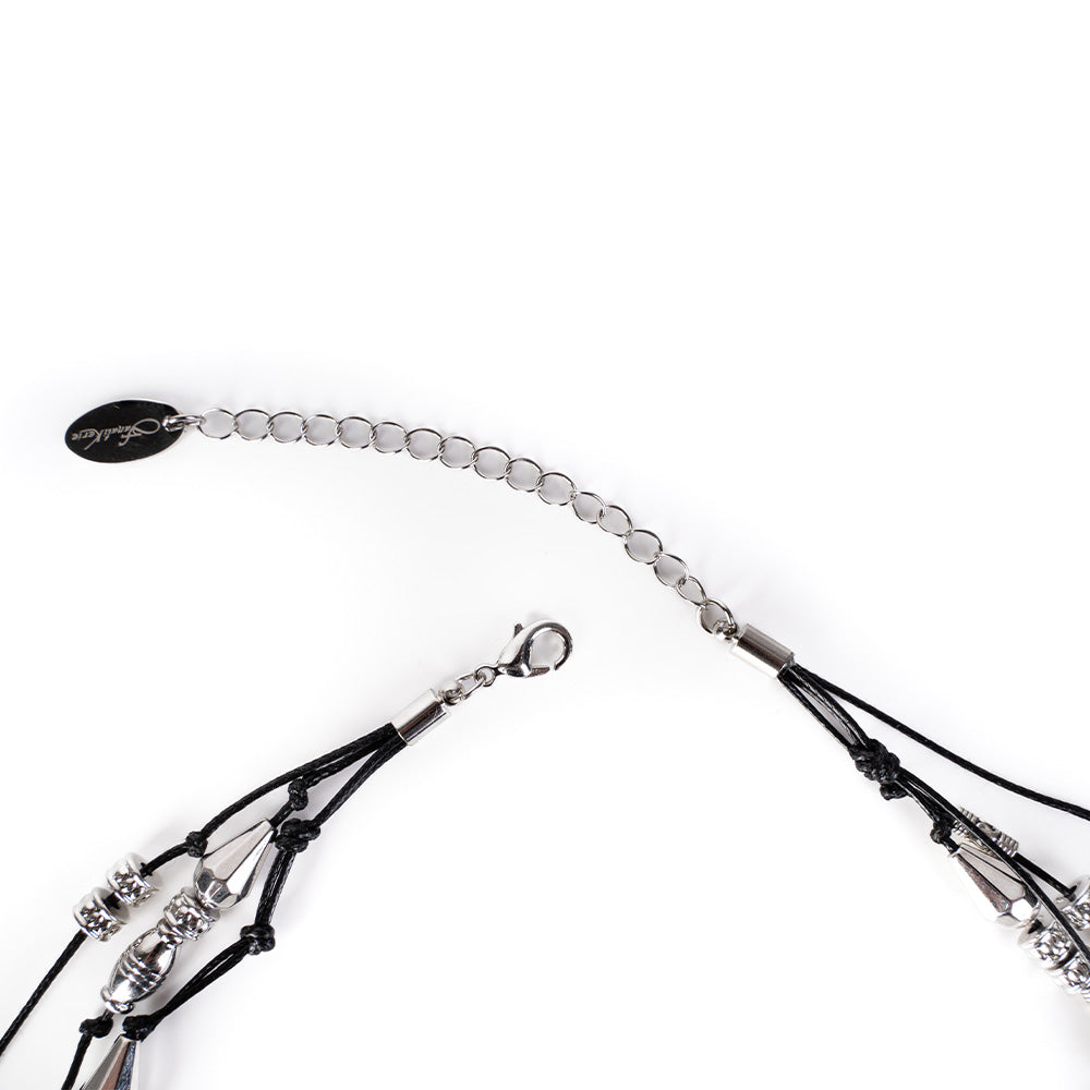 MULTI-STRAIN CHOKER NECKLACE WITH VARIOUS HEARTS PENDANTS