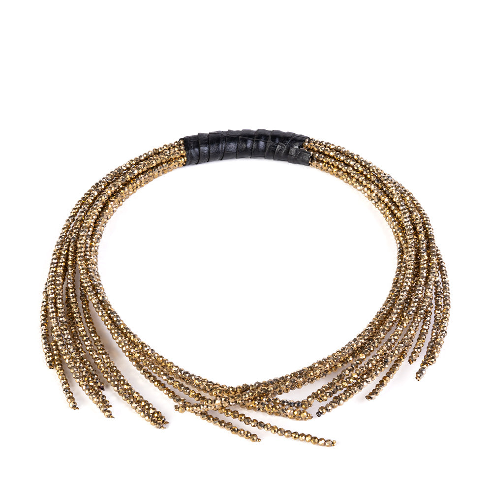 MULTI-STRAIN CHOKER NECKLACE WITH CRYSTALS