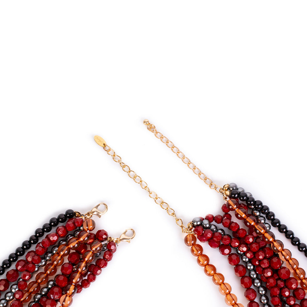 SET OF 2 MULTI-STRAIN NECKLACES WITH BEADS