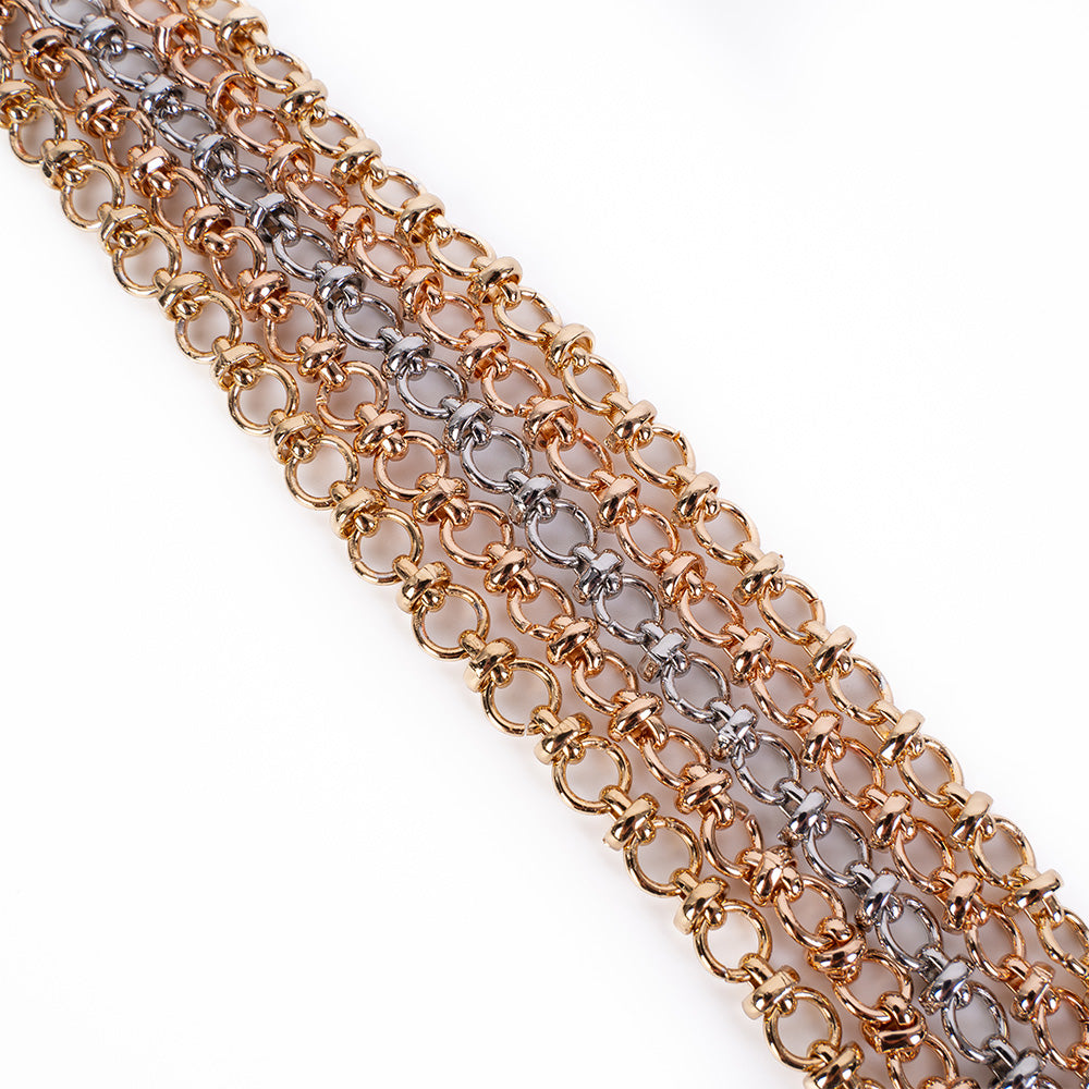 MULTI-STRAIN CHOKER NECKLACE WITH 5 ROWS OF CHAINS