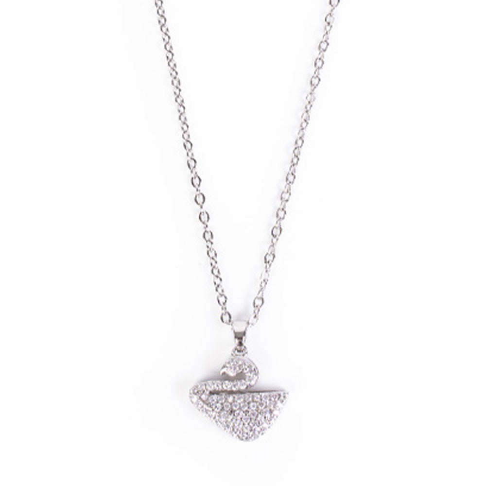 RHINESTONE SWAN PENDANT CHOKER NECKLACE