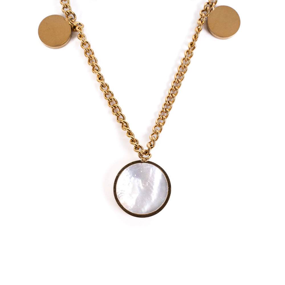 CHOKER NECKLACE WITH TWO STRANDS, ONE SNAKE AND ONE WITH DISCS