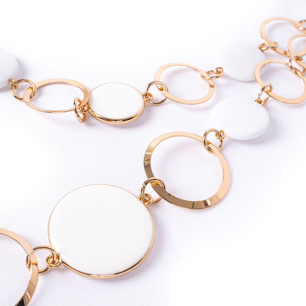 LONG NECKLACE WITH RINGS AND DISCS