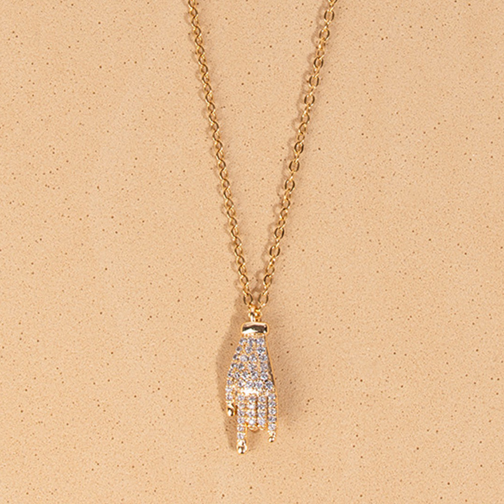 CHOKER NECKLACE WITH HORNS AND RHINESTONE