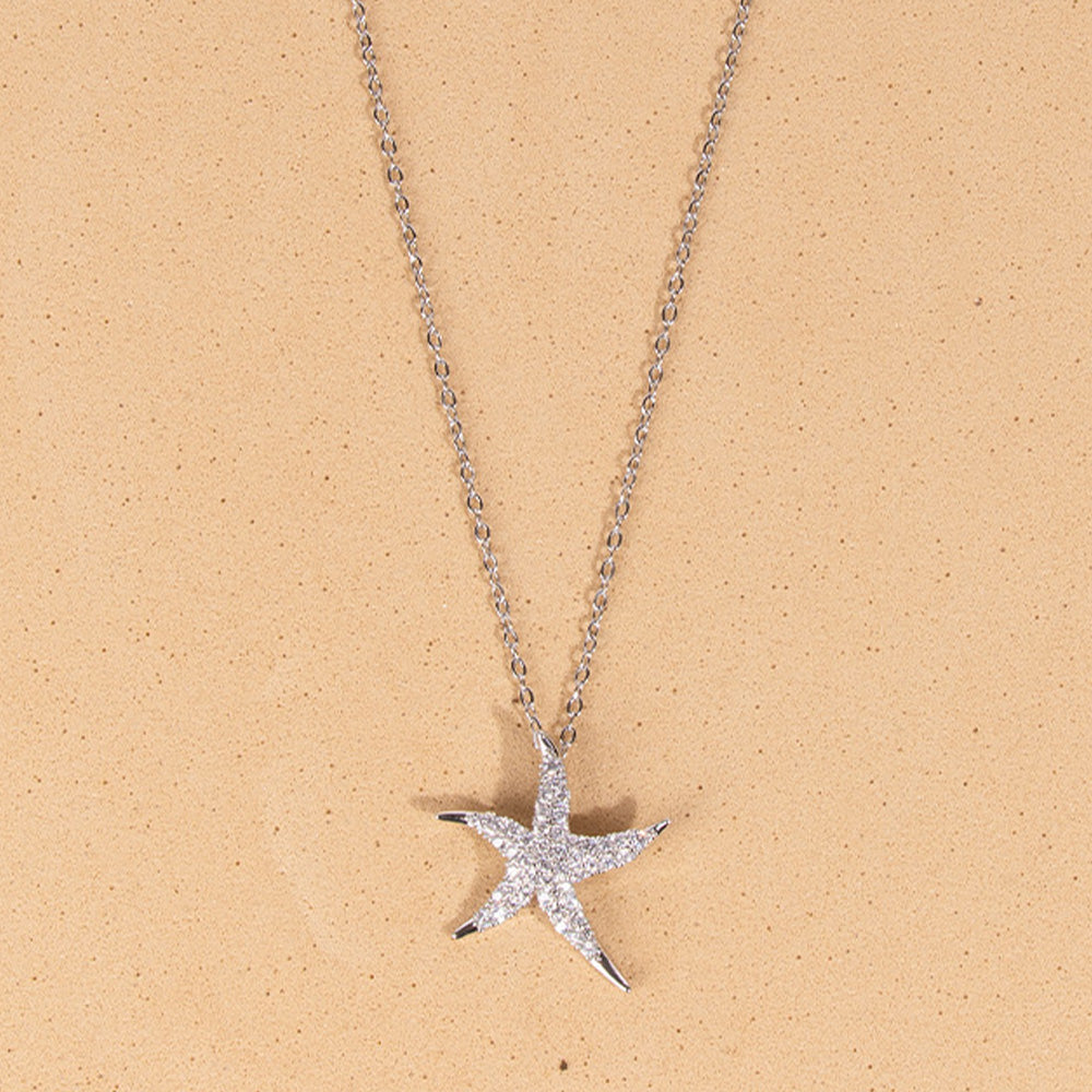 COLLANA GIROCOLLO CON STELLA MARINA E STRASS