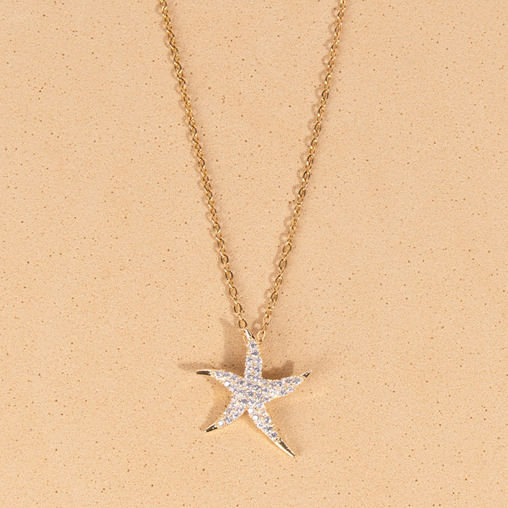 COLLANA GIROCOLLO CON STELLA MARINA E STRASS