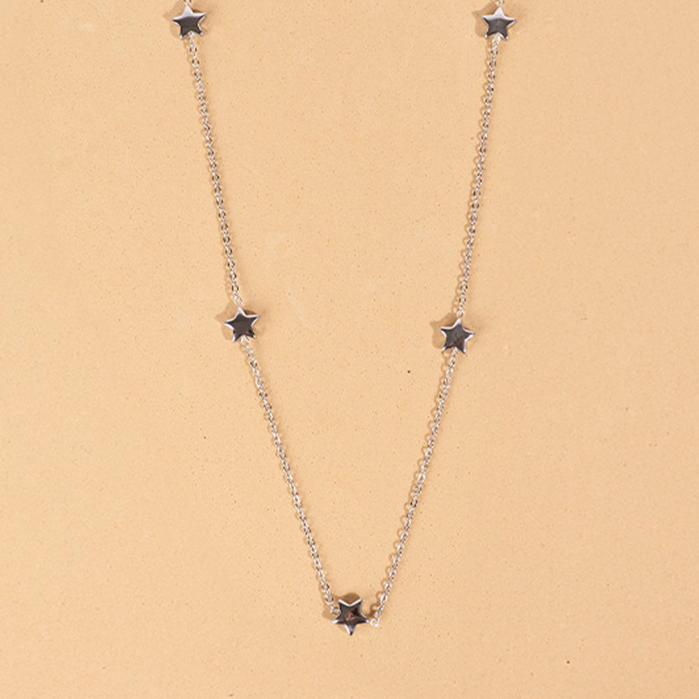COLLANA LUNGA FINA CON STELLE LISCE