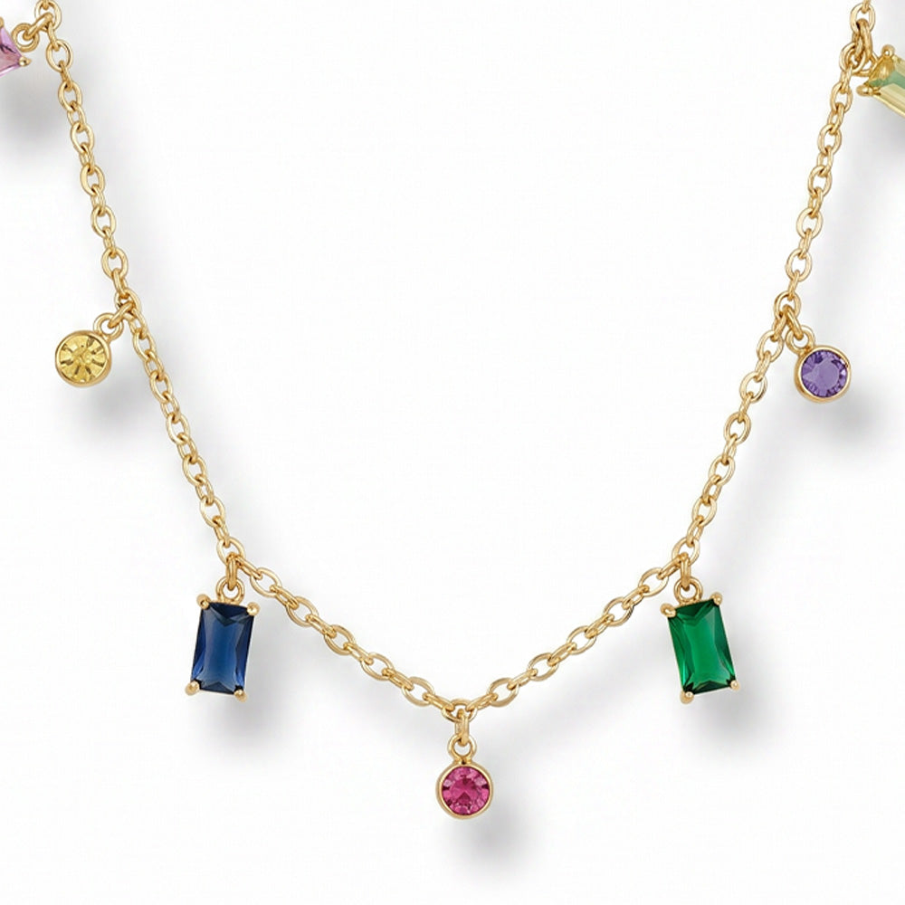 COLLANA GIROCOLLO CON STRASS COLORATI DI DIVERSA DIMENSIONE