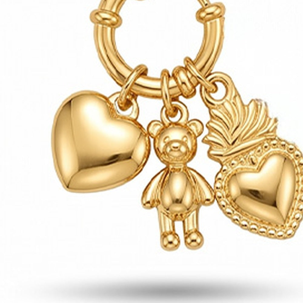 COLLANA A GIROCOLLO CON MOSCHETTONE E TRE CHARM