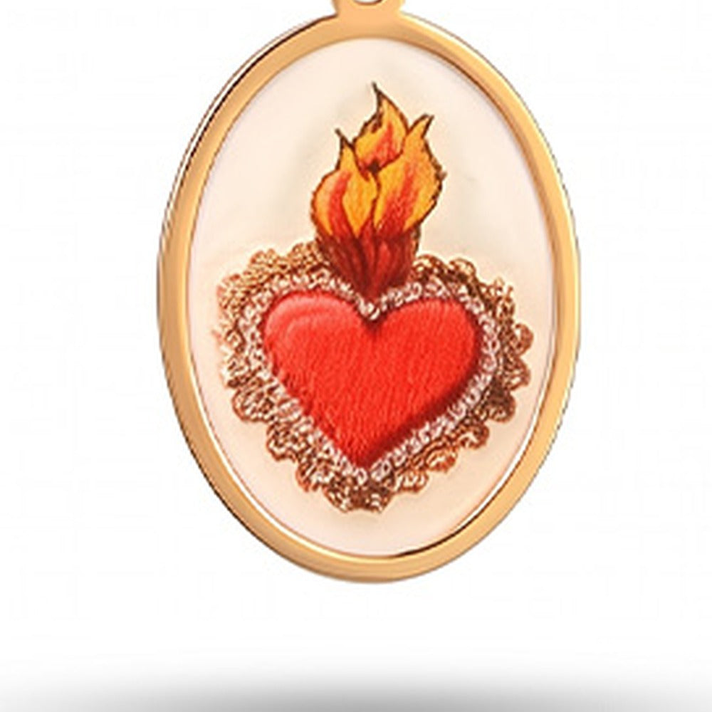 COLLANA MORBIDA CON CHARM CUORE SACRO