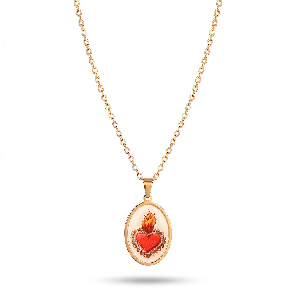 COLLANA MORBIDA CON CHARM CUORE SACRO