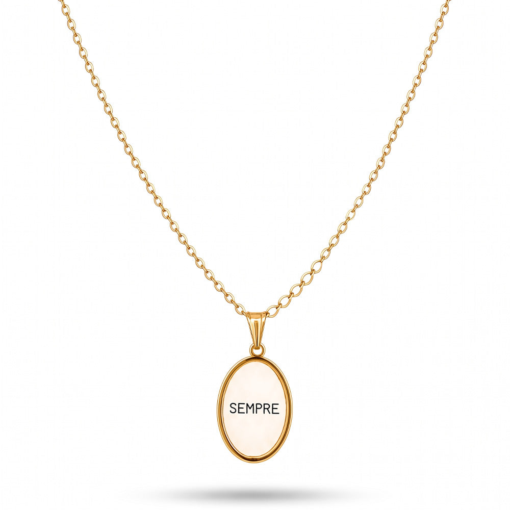 COLLANA MORBIDA CON CHARM OVALE "SEMPRE"