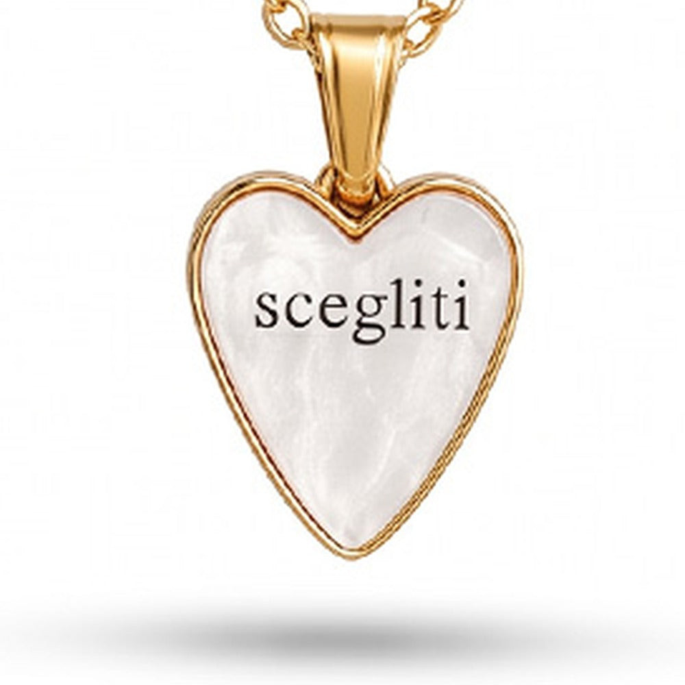 COLLANA CON CHARM A FORMA DI CUORE INCISO "SCEGLITI"