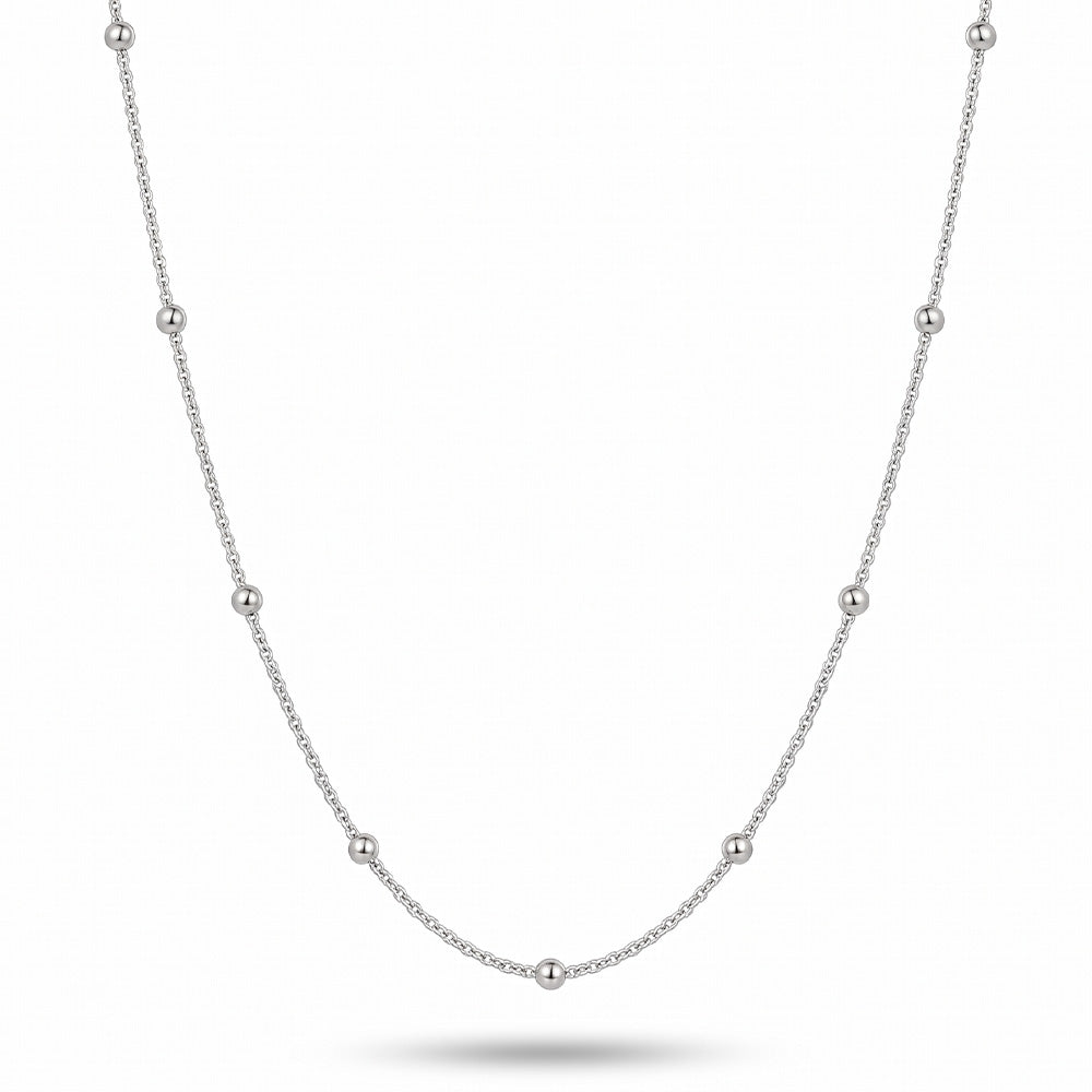 COLLANA BASE CODA DI TOPO CON PALLINE MODELLO ROSARIO