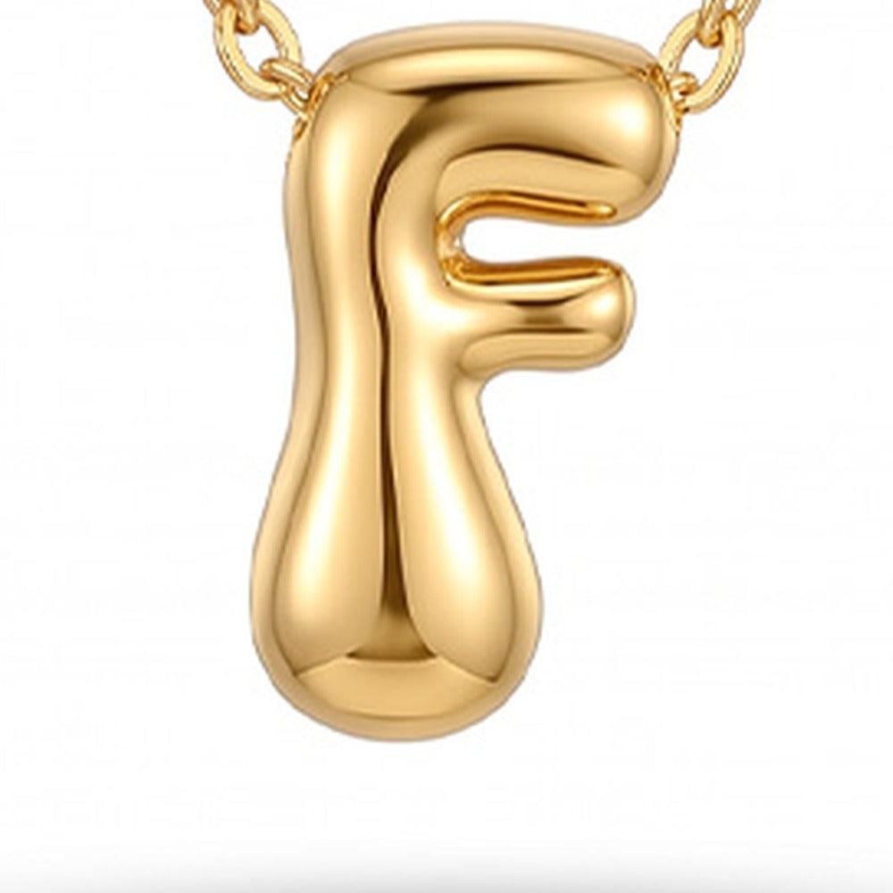 COLLANA GIROCOLLO CON LETTERA GRANDE ARROTONDATA
