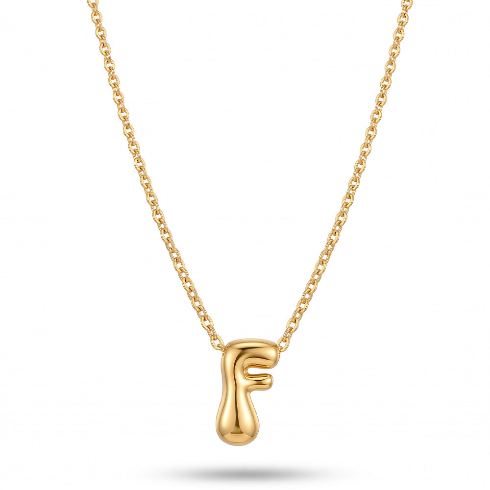 COLLANA GIROCOLLO CON LETTERA GRANDE ARROTONDATA