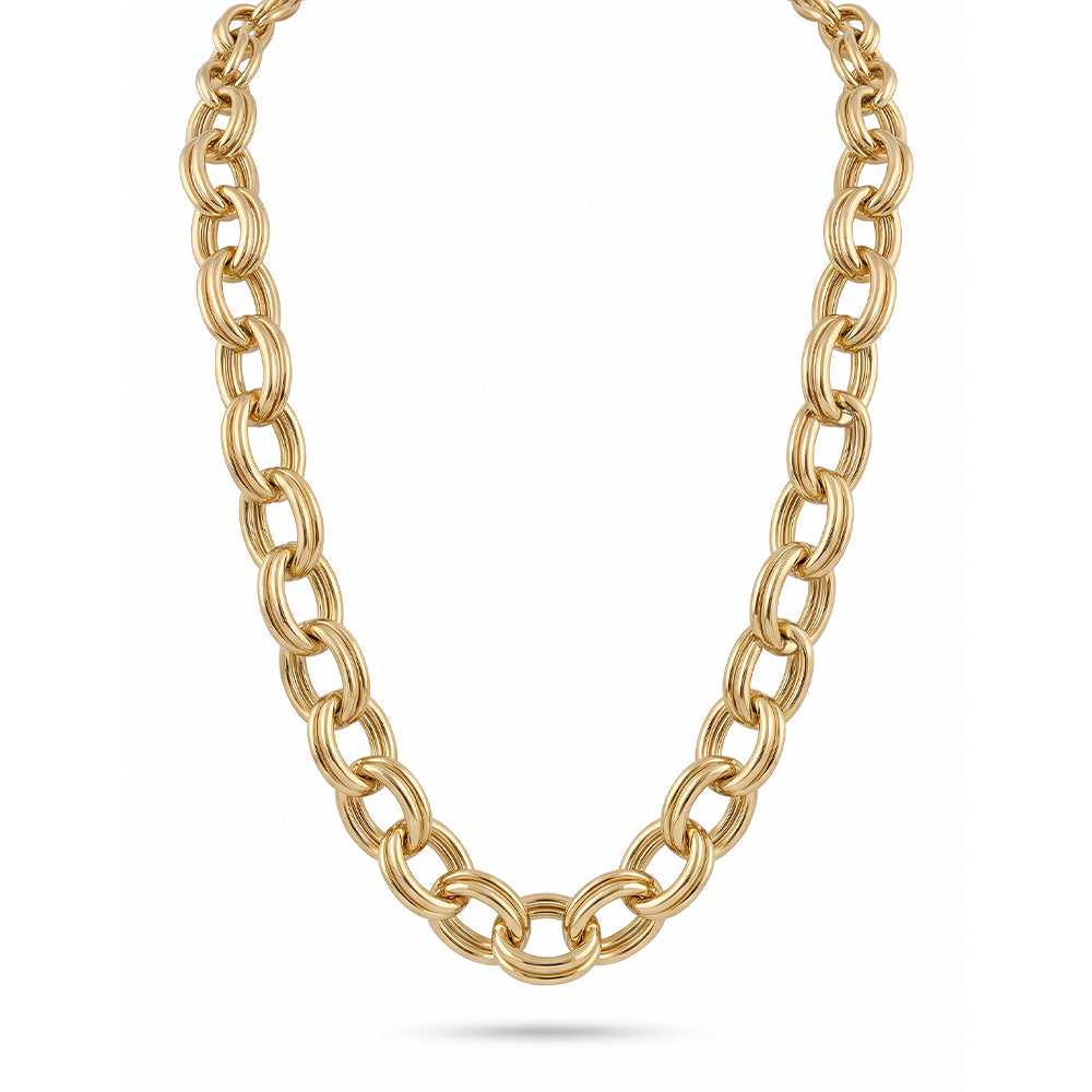 COLLANA CON MAGLIA OVALE E CHIUSURA A T