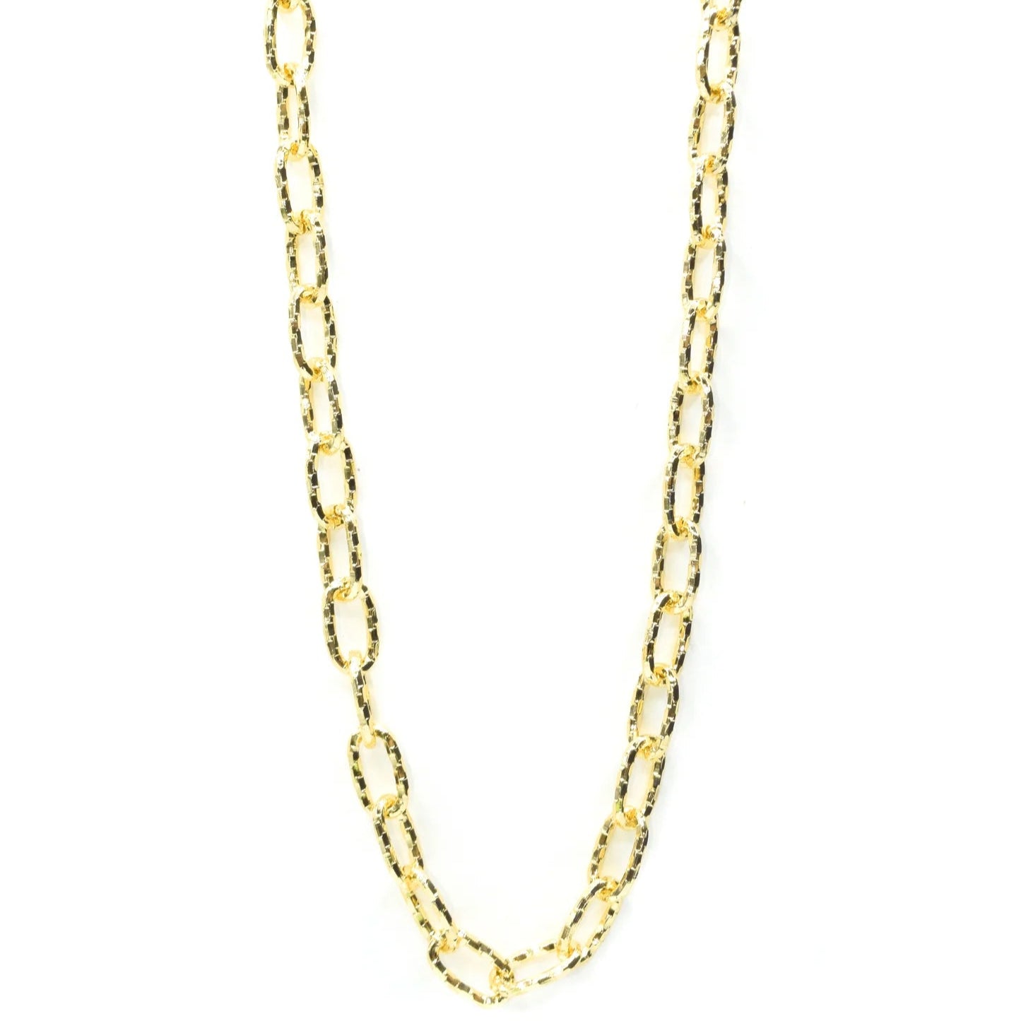 LONG FACETED CHAIN NECKLACE