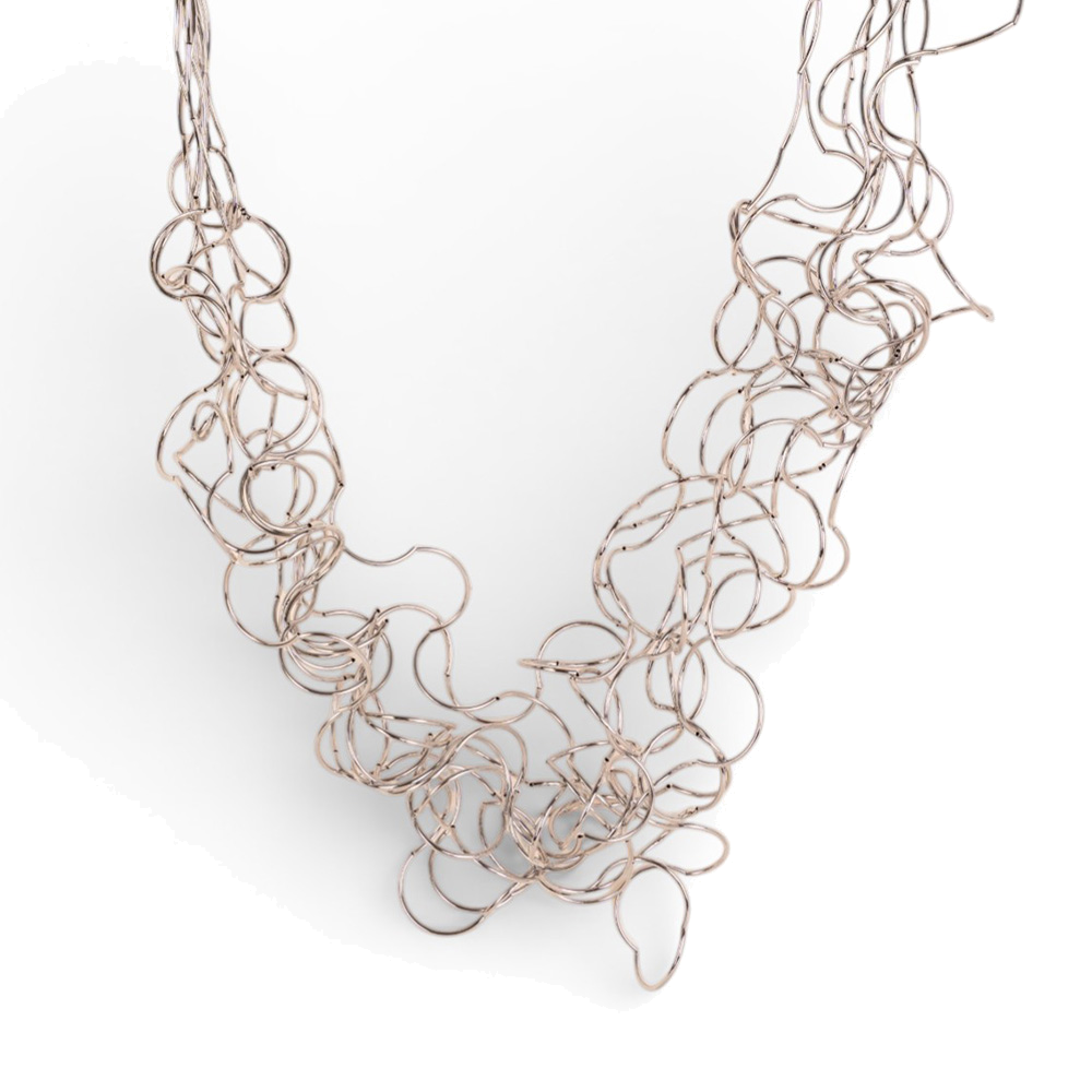 COLLANA GIROCOLLO MULTIFILO CON TRAMA ONDULATA