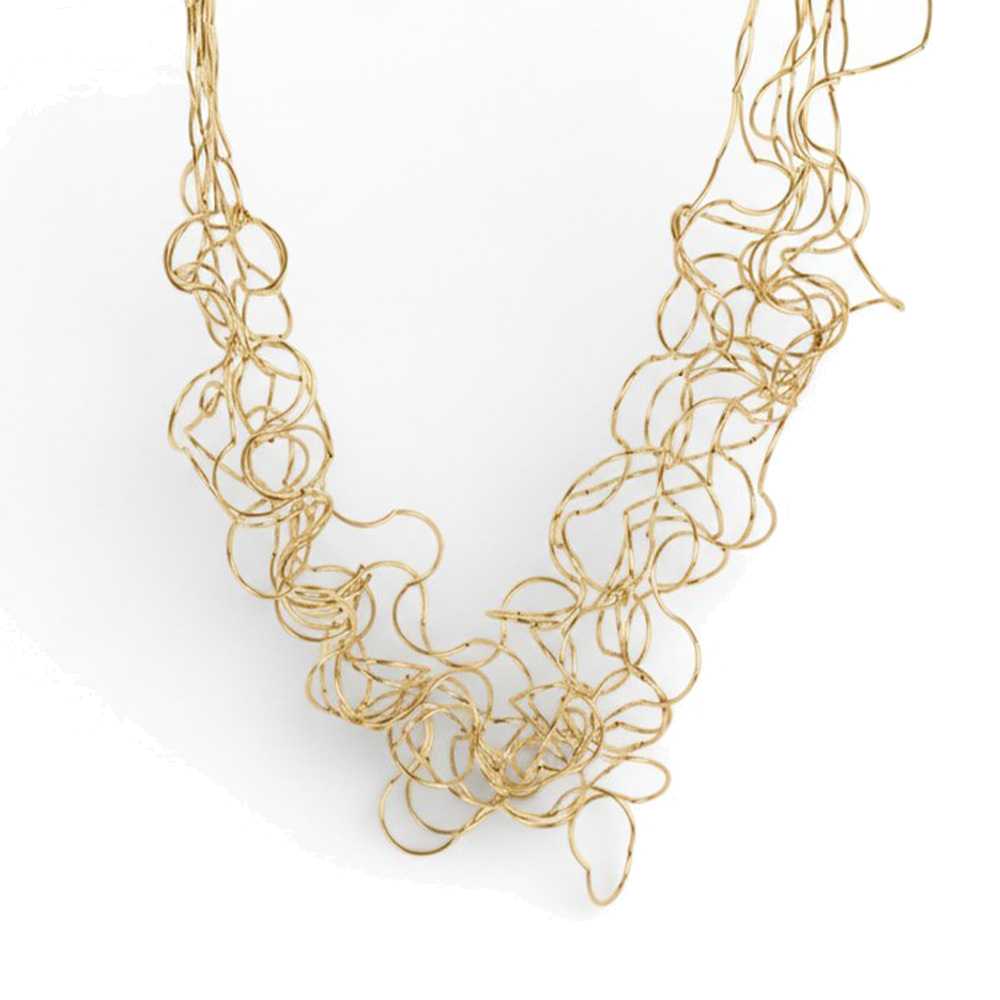 COLLANA GIROCOLLO MULTIFILO CON TRAMA ONDULATA