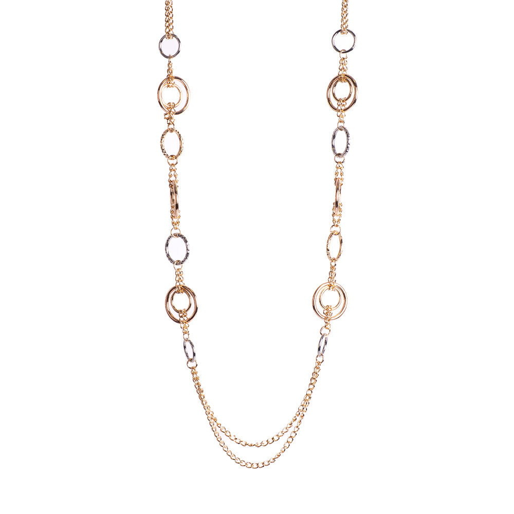 LONG NECKLACE WITH RINGS AND CHAIN