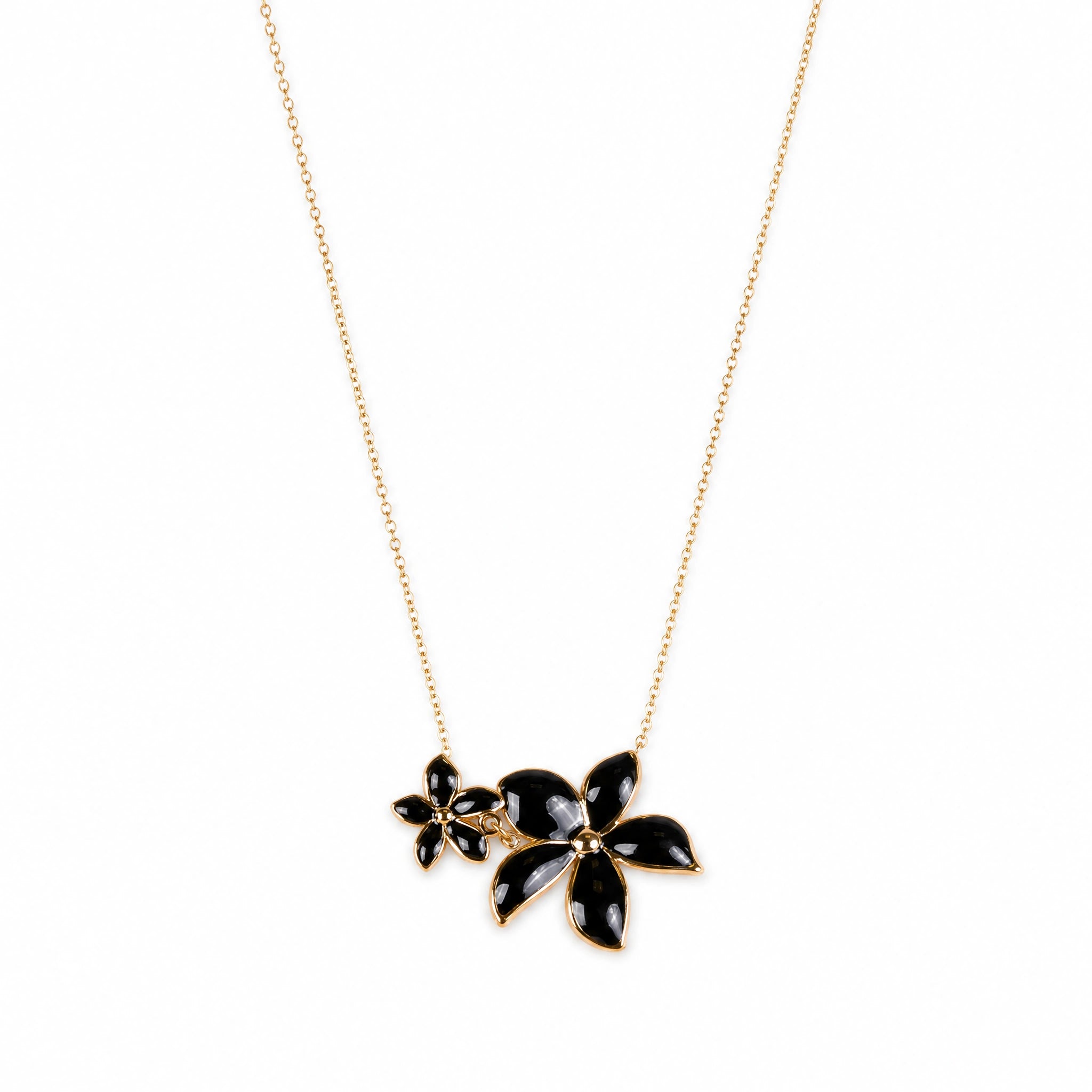 COLLANA GIROCOLLO CON FIORI DI DUE MISURE