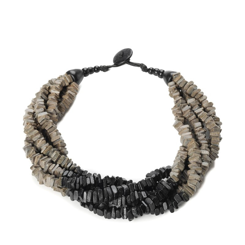 MULTI-STRAND CHOKER NECKLACE WITH FACETED STONES
