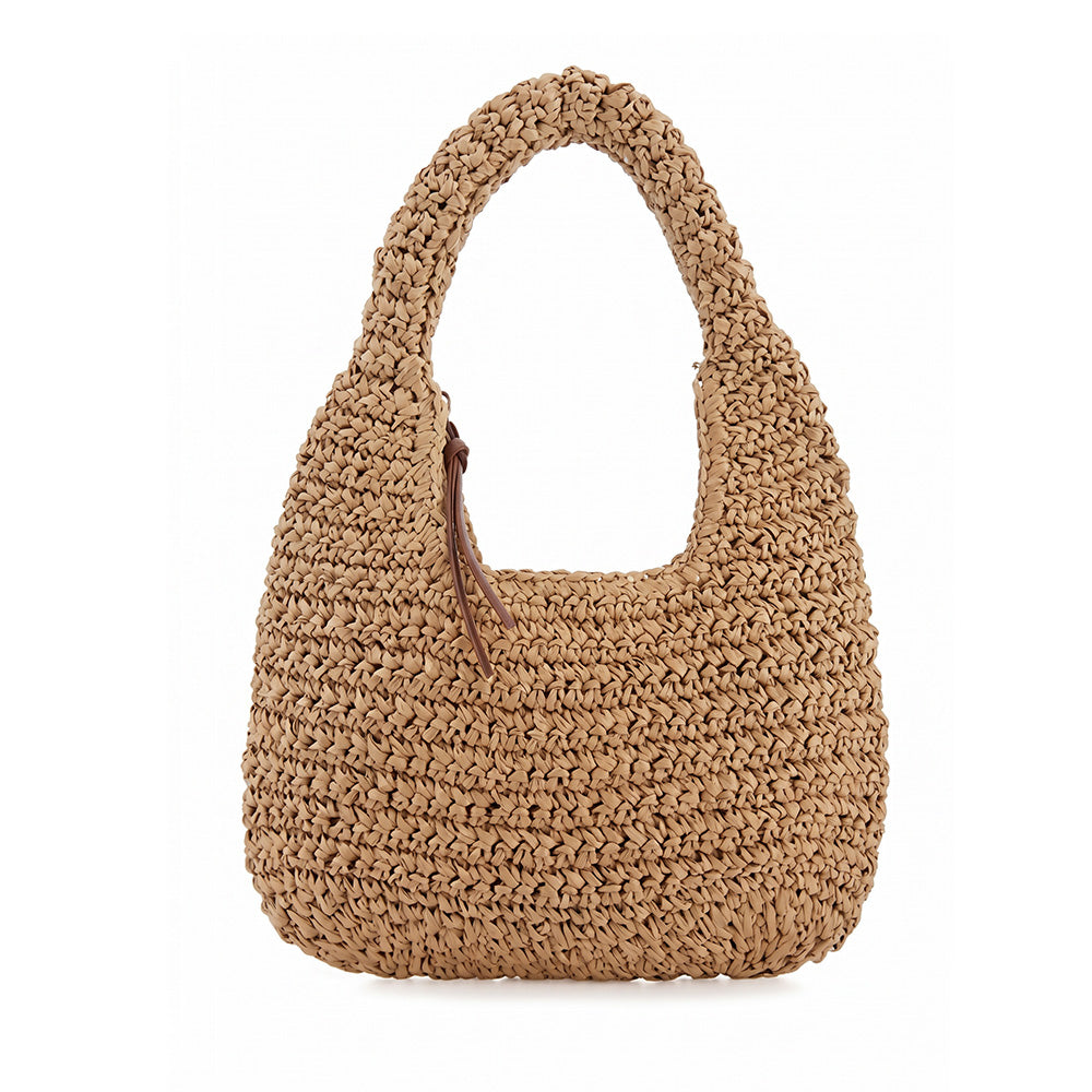 BORSA A SPALLA EFFETTO PAGLIA