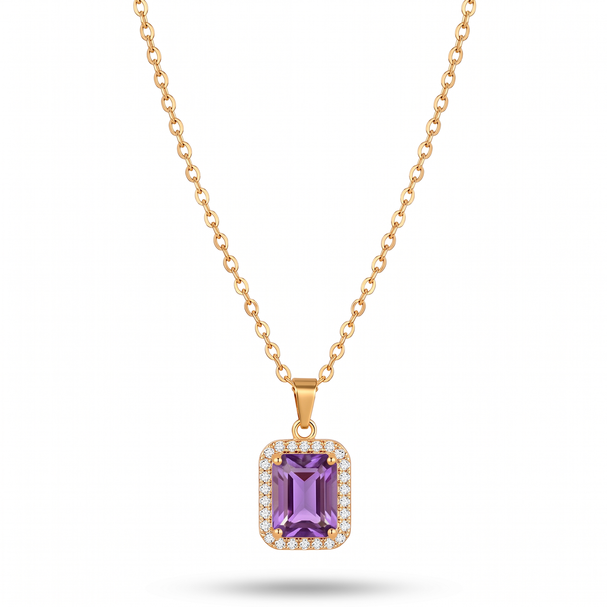 COLLANA A GIROCOLLO CON PUNTO LUCE COLORATO RETTANGOLARE CIRCONDATO DA STRASS