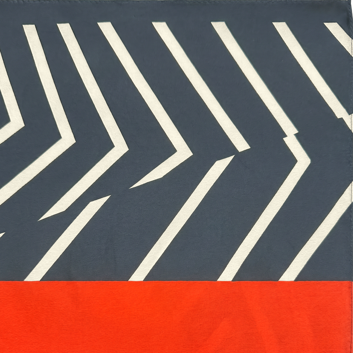 SCIARPA FOULARD DA COLLO CON BLOCCHI DI COLORE ASIMMETRICI