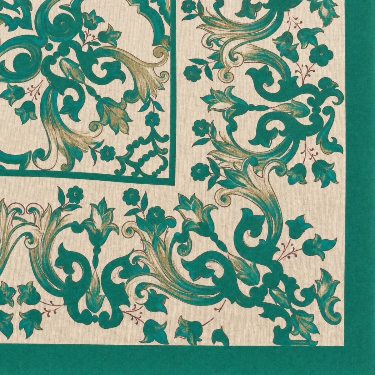 SCIARPA FOULARD DA COLLO CON GRECHE ORNAMENTALI SUI TONI DEL VERDE