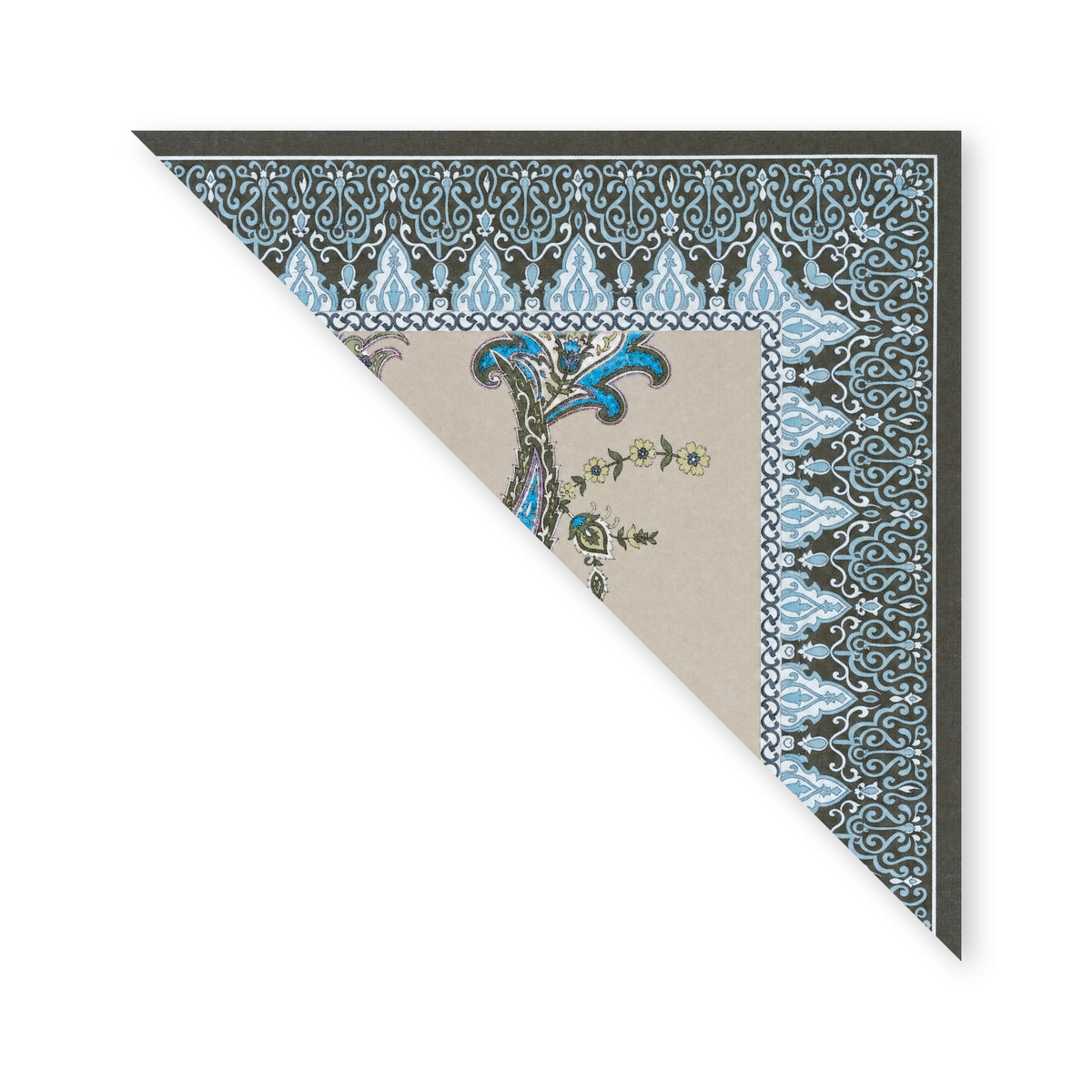 SCIARPA FOULARD DA COLLO CON FANTASIA CASHMERE SU SFONDO CHIARO