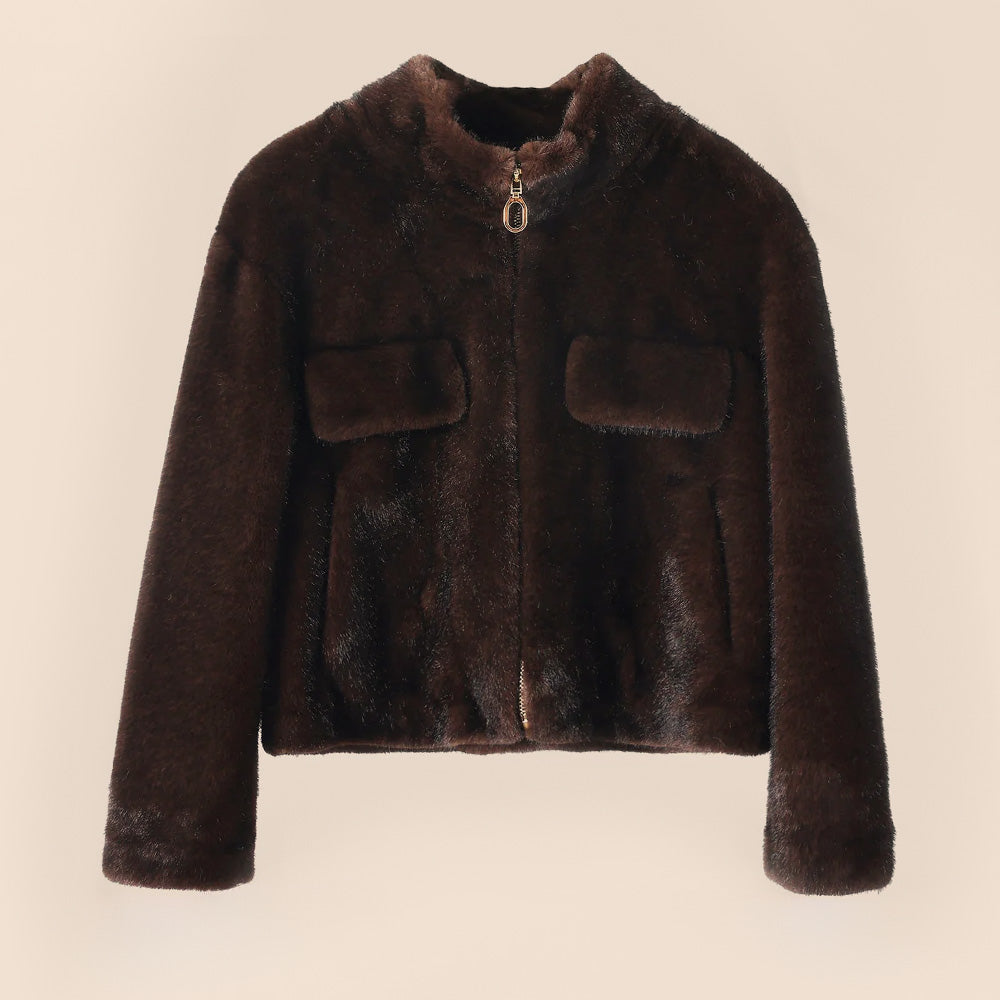 GIACCHINO IN ECOPELLE CON FINTE TASCHE FRONTALI