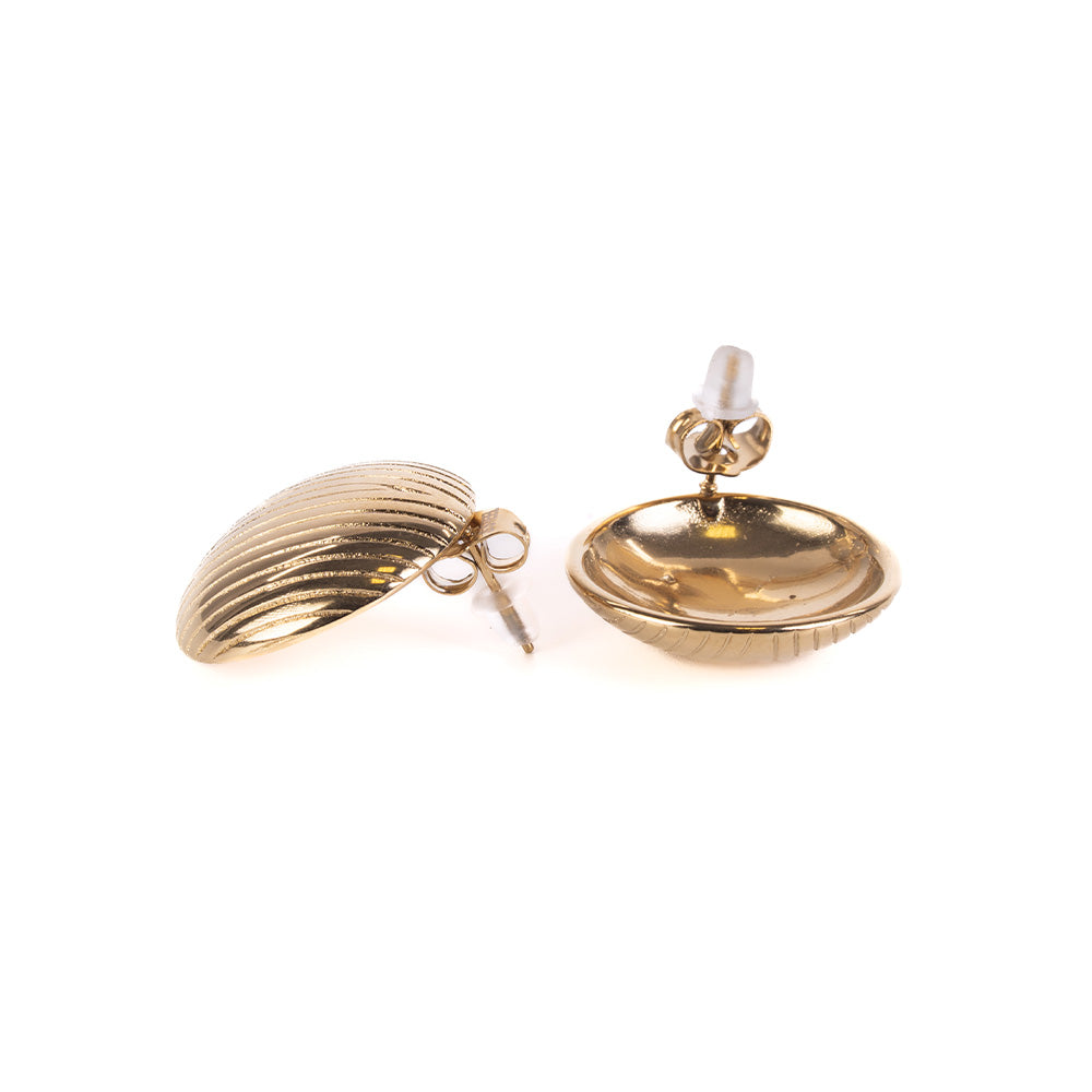 ORECCHINI PENDENTI OVALI RIGATI