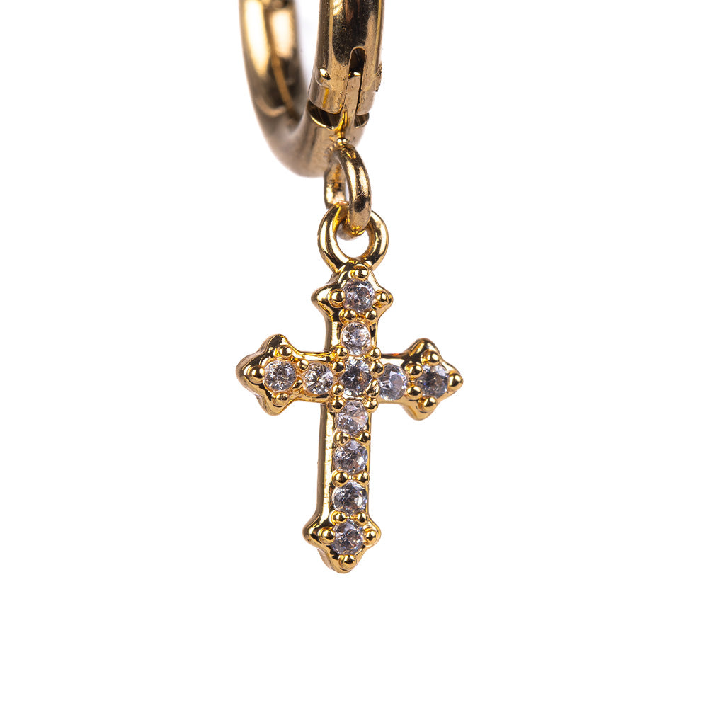 SINGLE EARRING WITH DANGLING CROSS