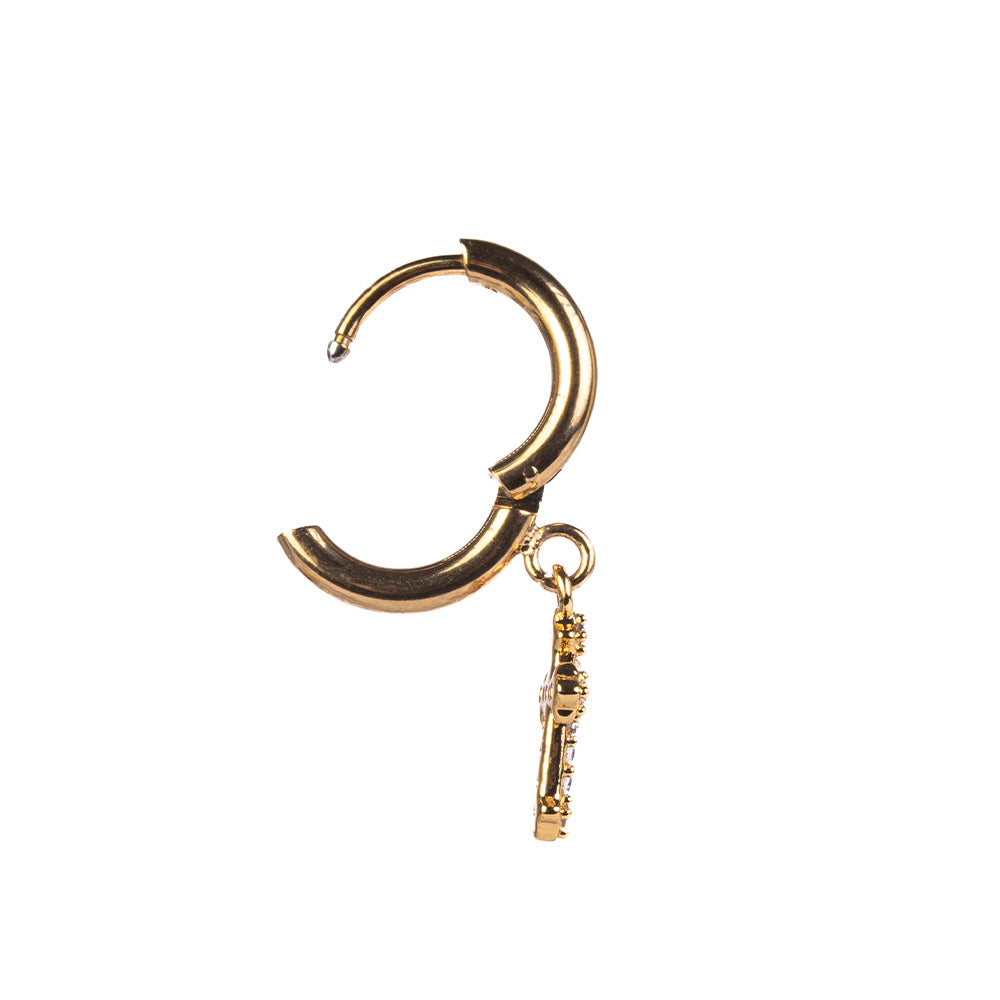 SINGLE EARRING WITH DANGLING CROSS