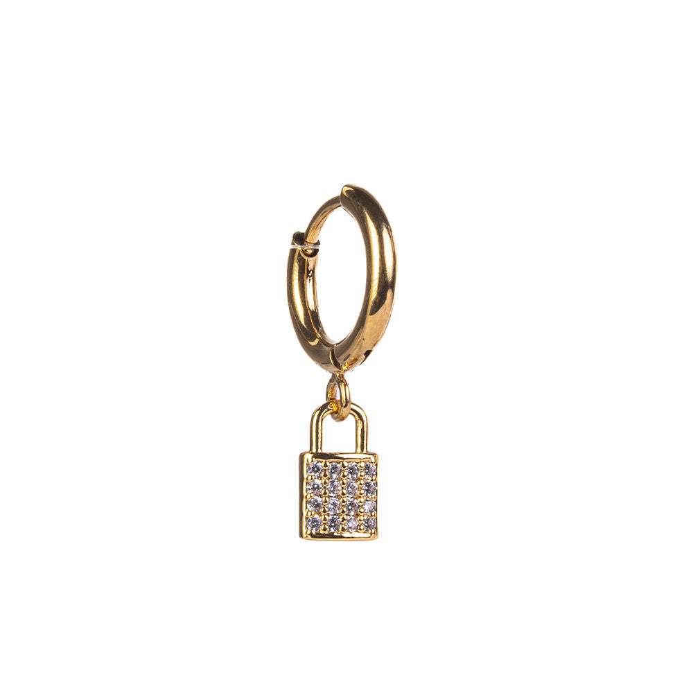 SINGLE EARRING WITH PADLOCK DANGLE