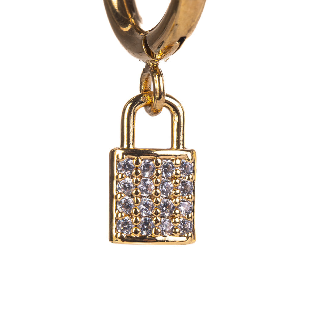 SINGLE EARRING WITH PADLOCK DANGLE