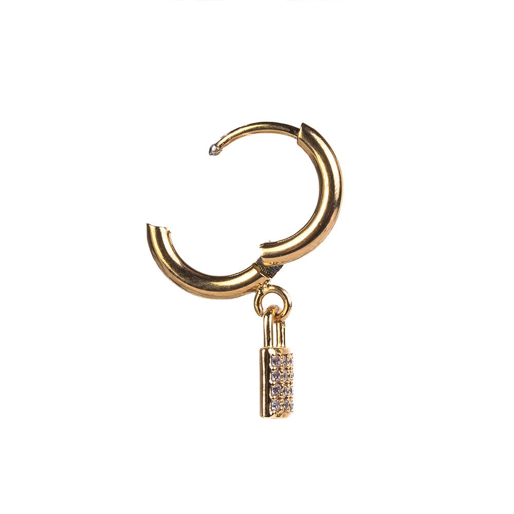 SINGLE EARRING WITH PADLOCK DANGLE