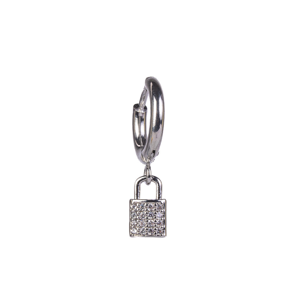 SINGLE EARRING WITH PADLOCK DANGLE