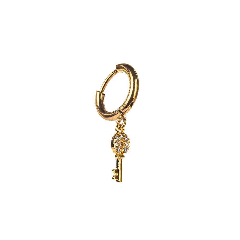 SINGLE EARRING WITH DANGLING KEY