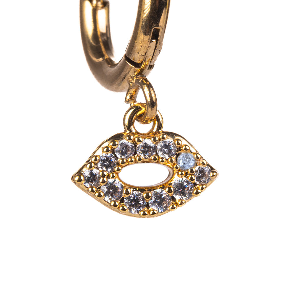 SINGLE EARRING WITH DANGLING MOUTH