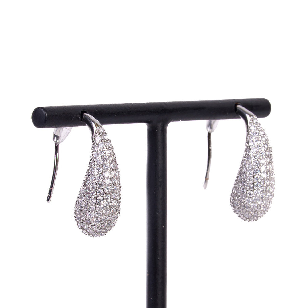 DROP DANGLING EARRINGS WITH RHINESTONE